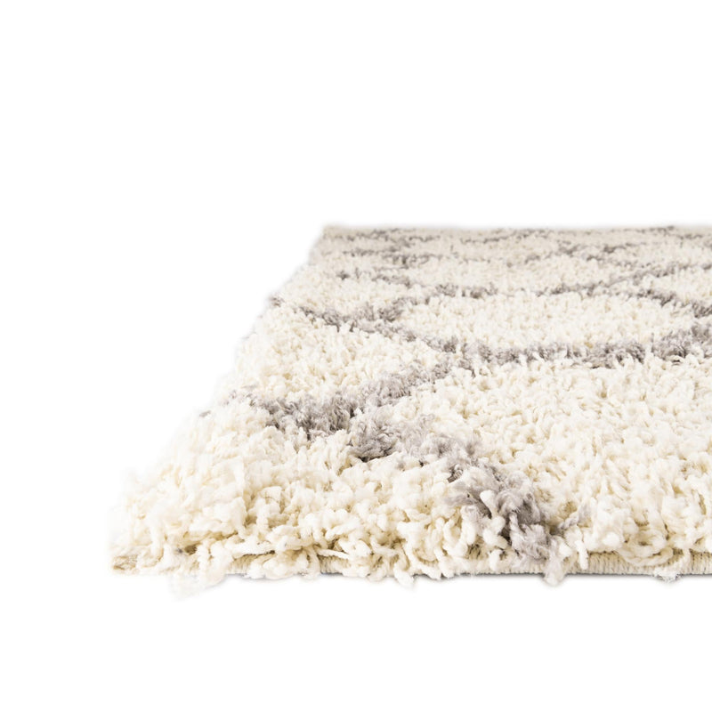 Lattice Loft Shag Collection Area Rug - Chelsea (Ivory) Runner Ivory  lifestyle 6