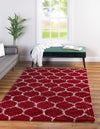 Lattice Loft Shag Collection Area Rug - Chelsea (Burgundy Red) Rectangle Burgundy Red  lifestyle 2