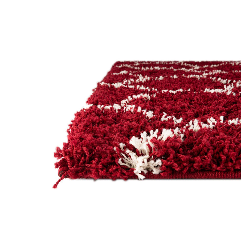 Lattice Loft Shag Collection Area Rug - Chelsea (Burgundy Red) Rectangle Burgundy Red  lifestyle 5