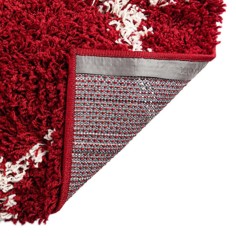 Lattice Loft Shag Collection Area Rug - Chelsea (Burgundy Red) Rectangle Burgundy Red  lifestyle 8