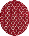 Lattice Loft Shag Collection Area Rug - Chelsea (Burgundy Red) Oval Burgundy Red Main