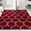 Lattice Loft Shag Collection Area Rug - Chelsea (Burgundy Red) Square Burgundy Red  lifestyle 14