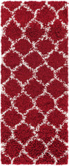 Lattice Loft Shag Collection Area Rug - Chelsea (Burgundy Red) Runner Burgundy Red Main