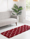 Lattice Loft Shag Collection Area Rug - Chelsea (Burgundy Red) Runner Burgundy Red  lifestyle 0