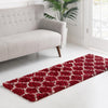 Lattice Loft Shag Collection Area Rug - Chelsea (Burgundy Red) Runner Burgundy Red  lifestyle 13