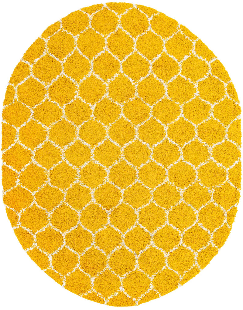 Lattice Loft Shag Collection Area Rug - Chelsea (Yellow) Oval Yellow Main