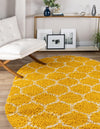 Lattice Loft Shag Collection Area Rug - Chelsea (Yellow) Oval Yellow  lifestyle 0