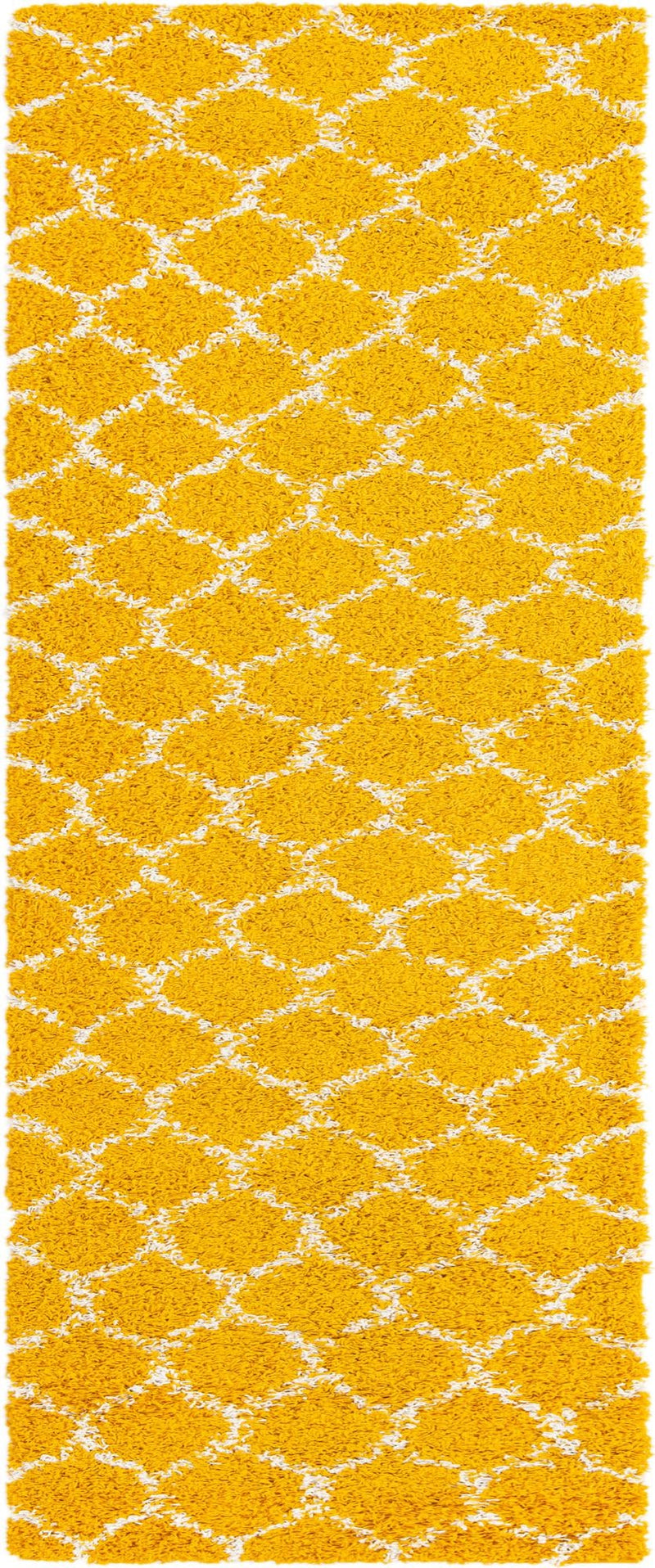 Lattice Loft Shag Collection Area Rug - Chelsea (Yellow) Runner Yellow Main