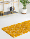 Lattice Loft Shag Collection Area Rug - Chelsea (Yellow) Runner Yellow  lifestyle 4