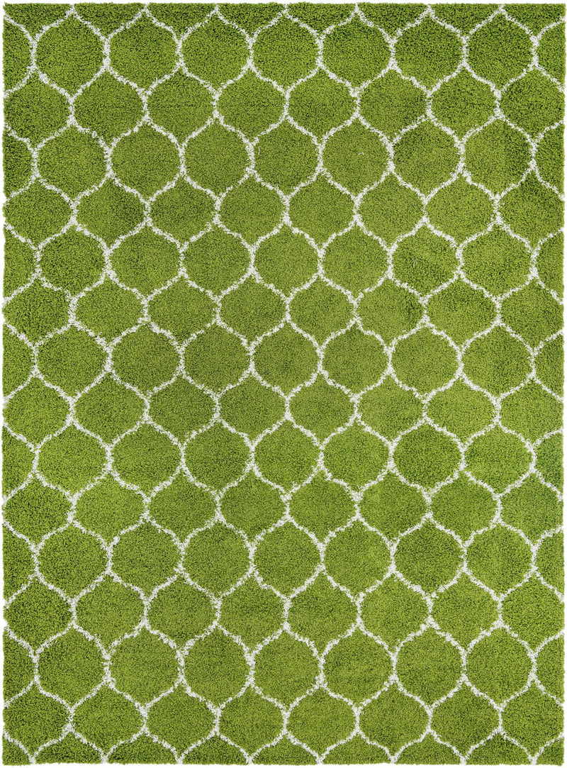 Lattice Loft Shag Collection Area Rug - Chelsea (Green) Rectangle Green Main