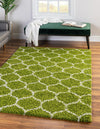 Lattice Loft Shag Collection Area Rug - Chelsea (Green) Rectangle Green  lifestyle 0