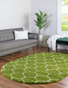 Lattice Loft Shag Collection Area Rug - Chelsea (Green) Oval Green  lifestyle 0