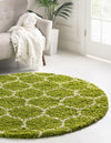 Lattice Loft Shag Collection Area Rug - Chelsea (Green) Round Green  lifestyle 0