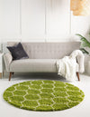 Lattice Loft Shag Collection Area Rug - Chelsea (Green) Round Green  lifestyle 2