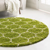 Lattice Loft Shag Collection Area Rug - Chelsea (Green) Round Green  lifestyle 15