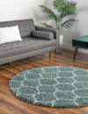 Lattice Loft Shag Collection Area Rug - Chelsea (Light Blue) Round Light Blue  lifestyle 0