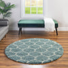 Lattice Loft Shag Collection Area Rug - Chelsea (Light Blue) Round Light Blue  lifestyle 14