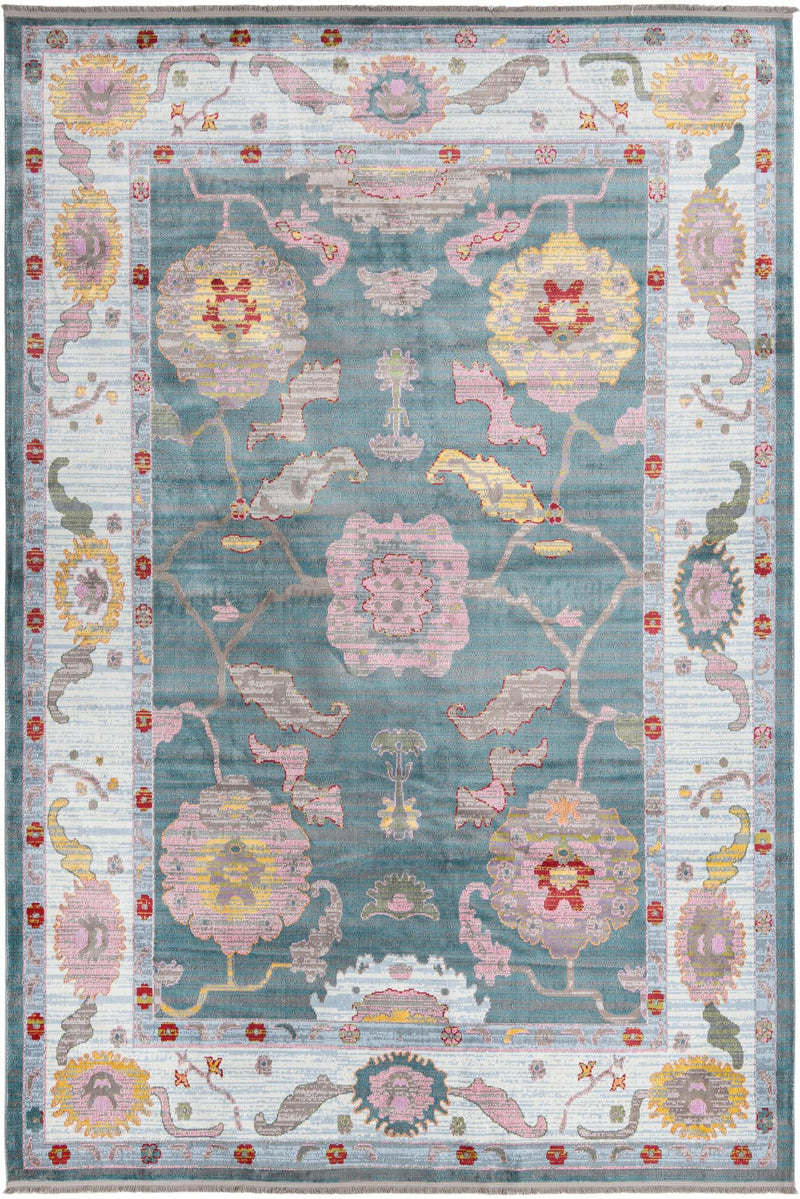 Arcadia Rugs Collection Area Rug - Eden (Gray and Blue) Rectangle Gray and Blue  lifestyle 2