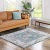 Arcadia Rugs Collection Area Rug - Eden (Gray and Blue) Square Gray and Blue  lifestyle 53