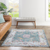 Arcadia Rugs Collection Area Rug - Eden (Gray and Blue) Square Gray and Blue  lifestyle 58