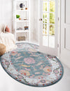 Arcadia Rugs Collection Area Rug - Eden (Gray and Blue) Oval Gray and Blue  lifestyle 20