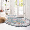 Arcadia Rugs Collection Area Rug - Eden (Gray and Blue) Oval Gray and Blue  lifestyle 59