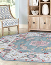 Arcadia Rugs Collection Area Rug - Eden (Gray and Blue) Octagon Gray and Blue  lifestyle 21