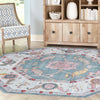 Arcadia Rugs Collection Area Rug - Eden (Gray and Blue) Octagon Gray and Blue  lifestyle 55