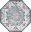 Arcadia Rugs Collection Area Rug - Eden (Gray and Blue) Octagon Gray and Blue  lifestyle 16