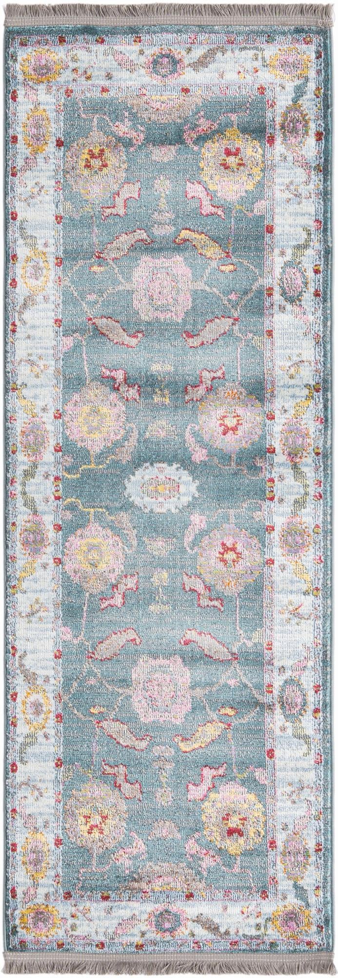 Arcadia Rugs Collection Area Rug - Eden (Gray and Blue) Runner Gray and Blue  lifestyle 17