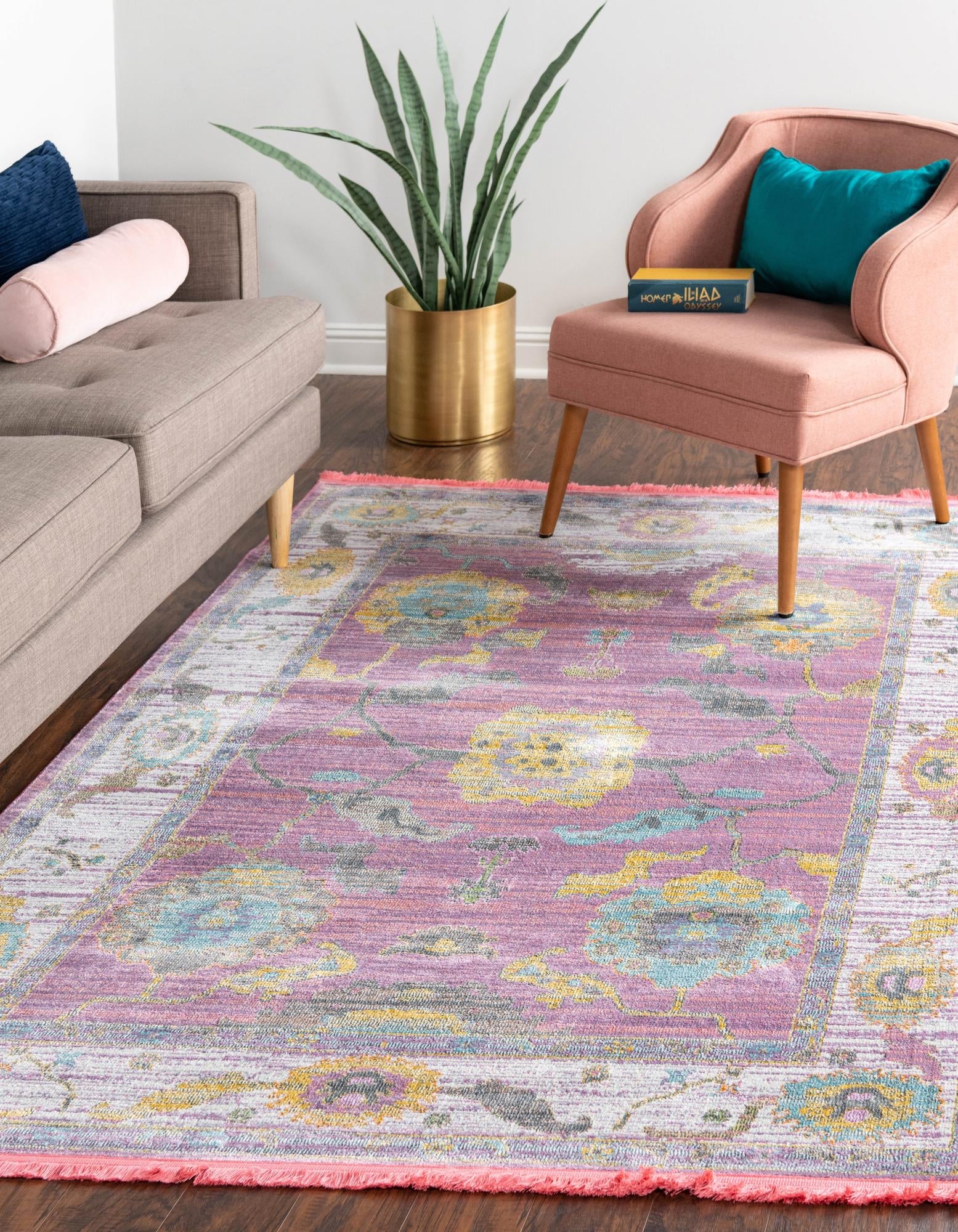 Arcadia Rugs Collection Area Rug - Eden (Pink)