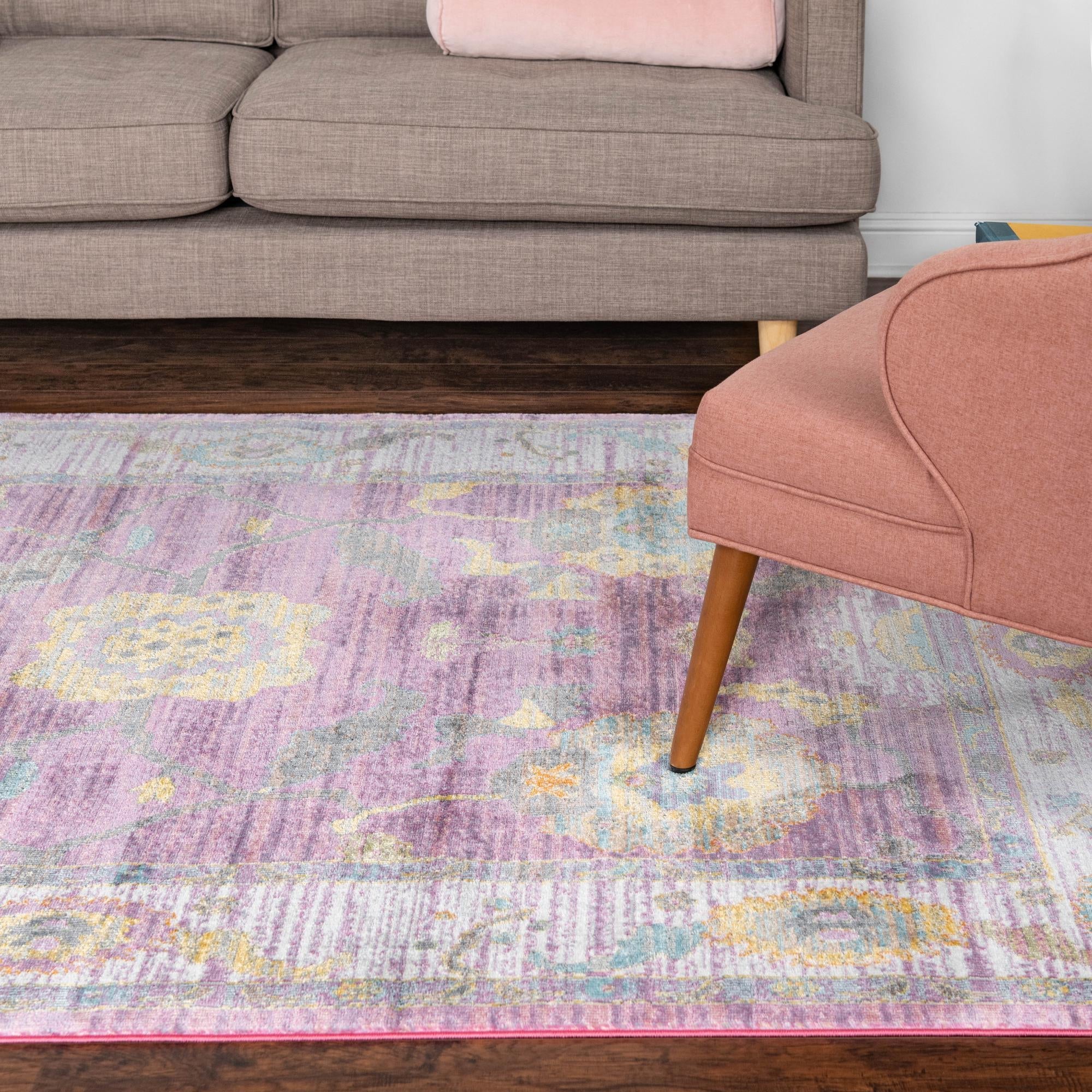 Arcadia Rugs Collection Area Rug - Eden (Pink)