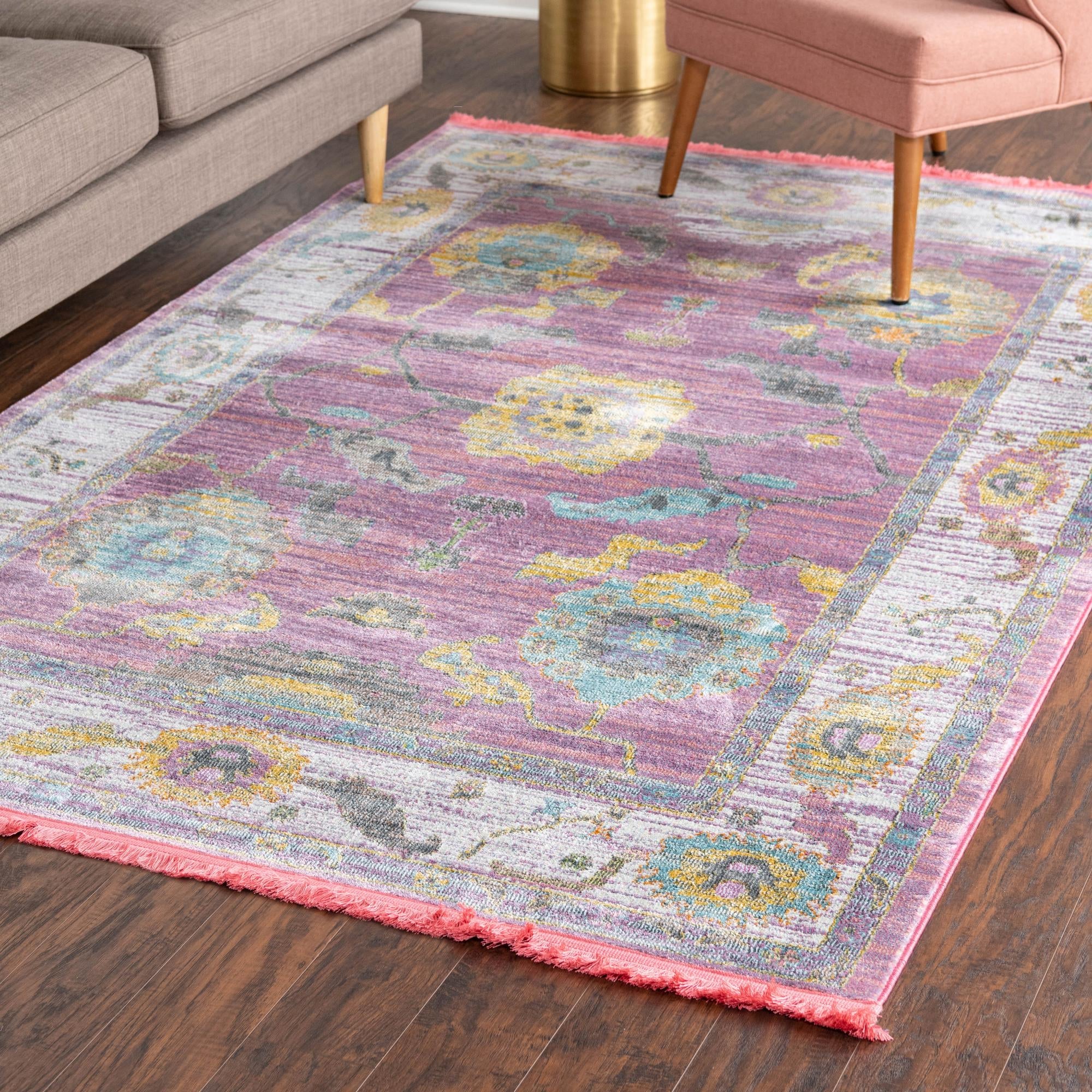 Arcadia Rugs Collection Area Rug - Eden (Pink)