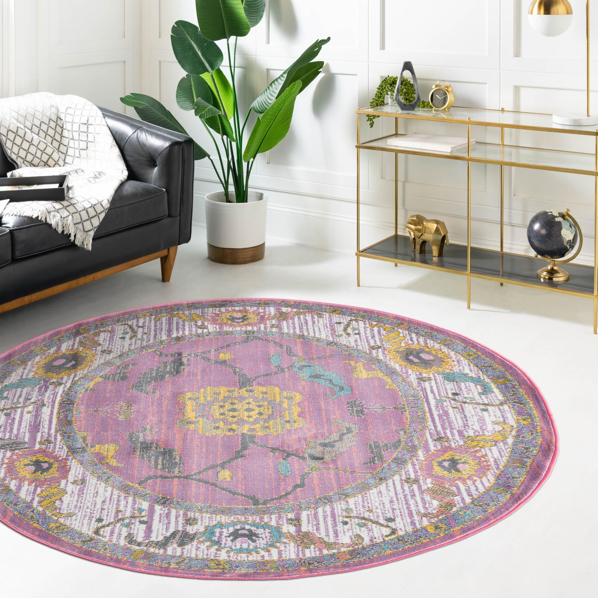 Arcadia Rugs Collection Area Rug - Eden (Pink)