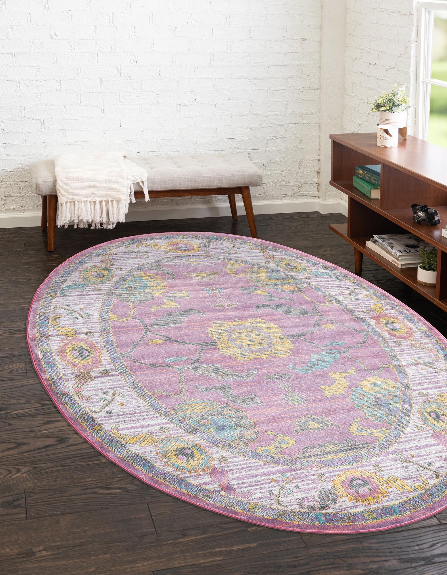 Arcadia Rugs Collection Area Rug - Eden (Pink)