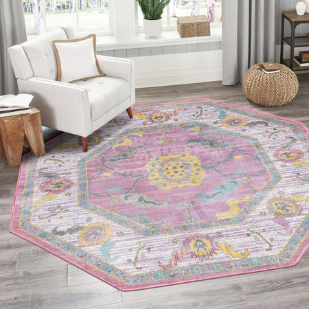 Arcadia Rugs Collection Area Rug - Eden (Pink)