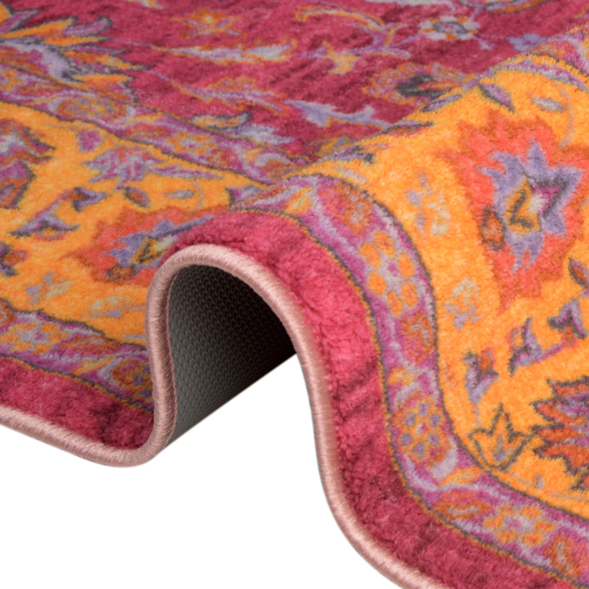 Casablanca Tapestry Collection Area Rug -  Marrakech (Berry Pink)