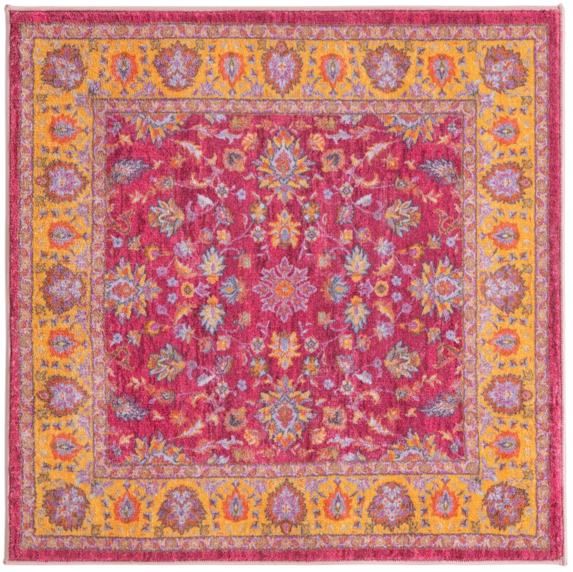 Casablanca Tapestry Collection Area Rug -  Marrakech (Berry Pink)