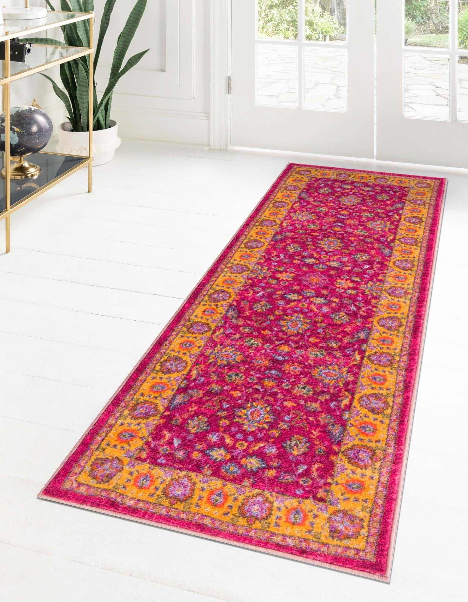 Casablanca Tapestry Collection Area Rug -  Marrakech (Berry Pink)