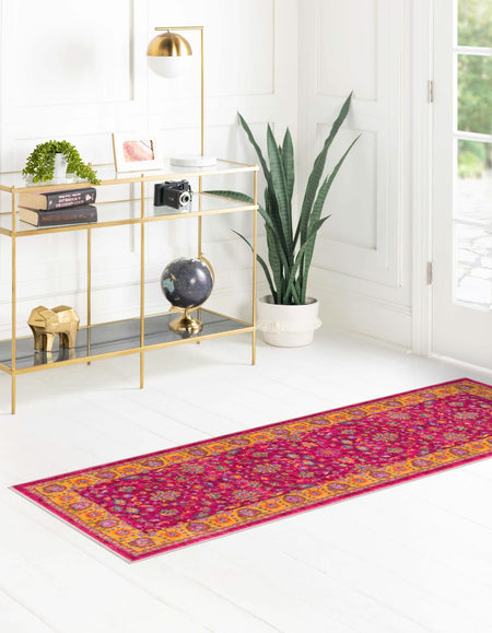 Casablanca Tapestry Collection Area Rug -  Marrakech (Berry Pink)