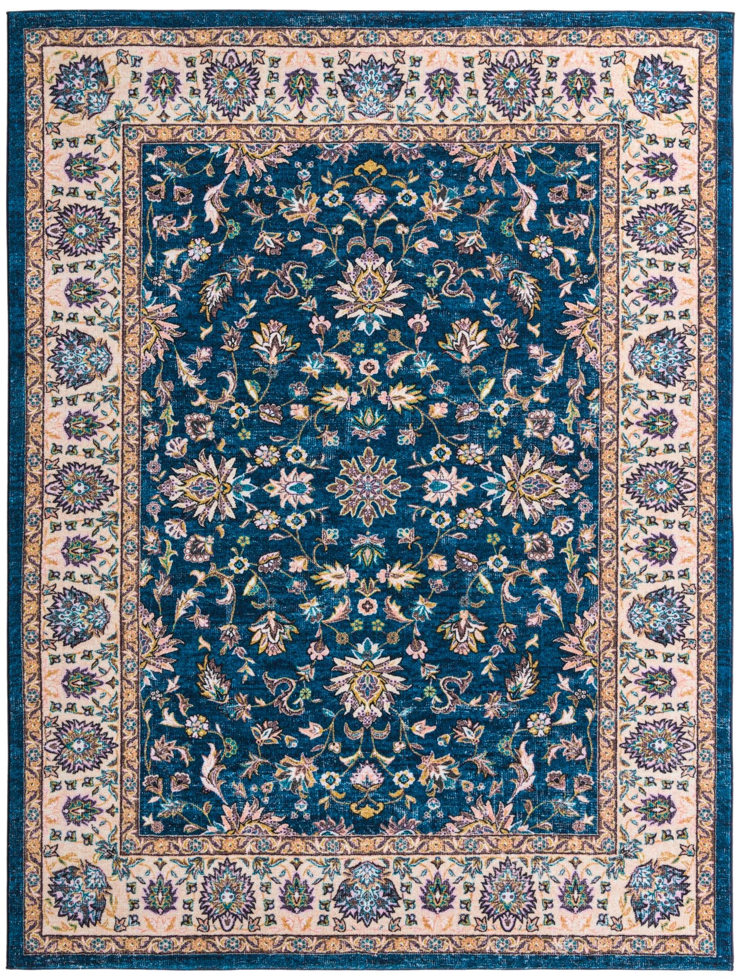 Casablanca Tapestry Collection Area Rug -  Marrakech (Egyptian Blue)