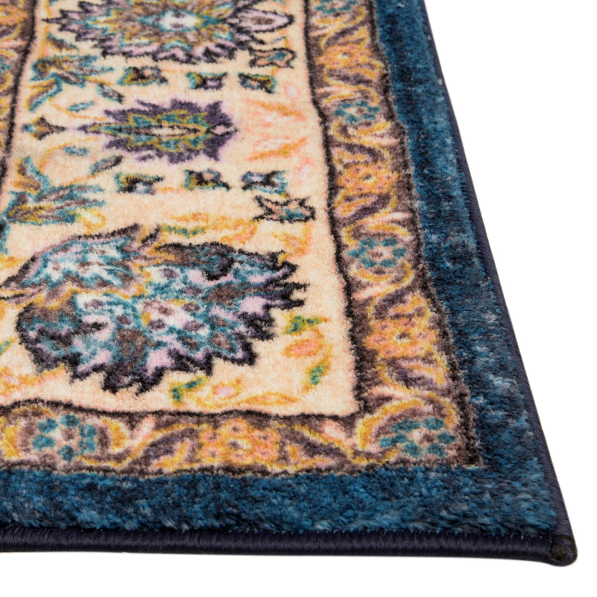 Casablanca Tapestry Collection Area Rug -  Marrakech (Egyptian Blue)