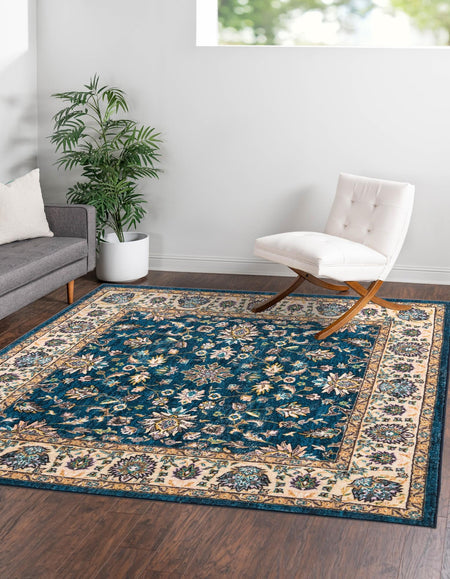 Casablanca Tapestry Collection Area Rug -  Marrakech (Egyptian Blue)