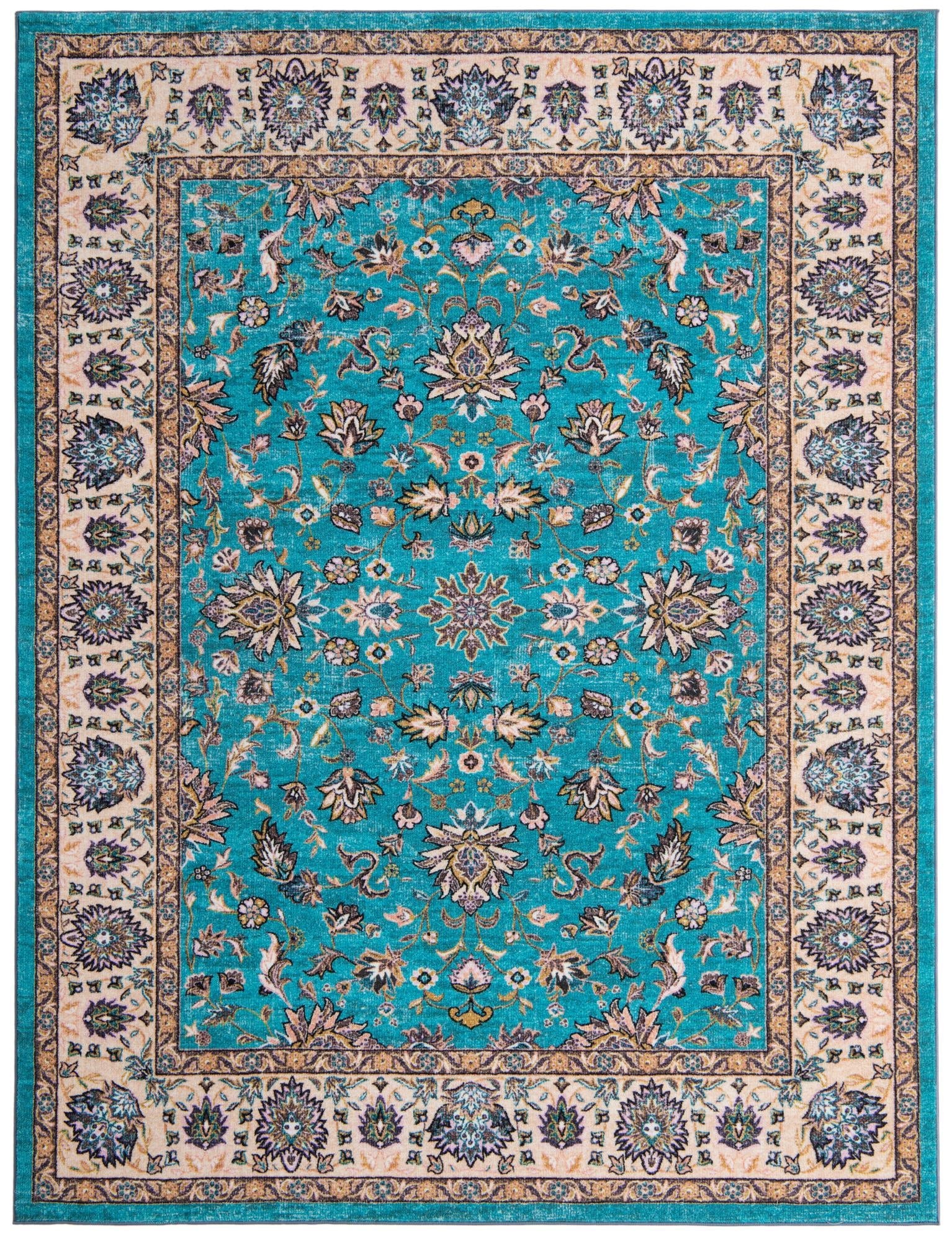 Casablanca Tapestry Collection Area Rug -  Marrakech (Arctic Aqua Blue)