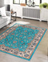 Casablanca Tapestry Collection Area Rug -  Marrakech (Arctic Aqua Blue)