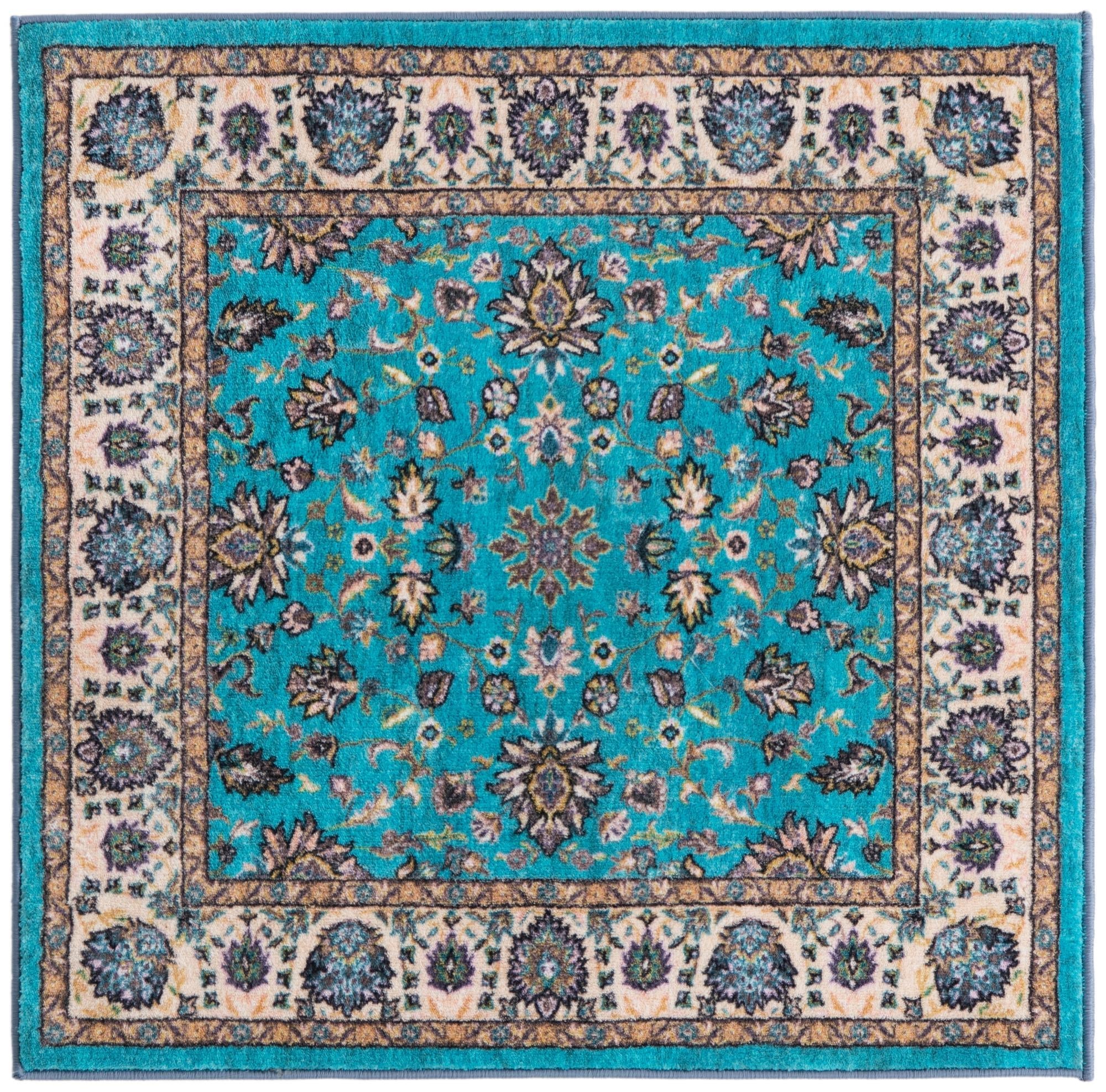 Casablanca Tapestry Collection Area Rug -  Marrakech (Arctic Aqua Blue)