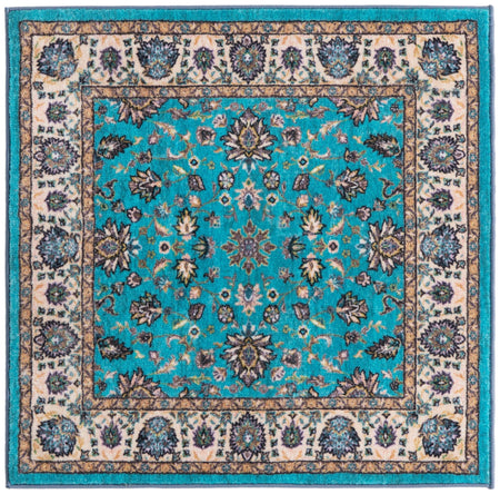 Casablanca Tapestry Collection Area Rug -  Marrakech (Arctic Aqua Blue)