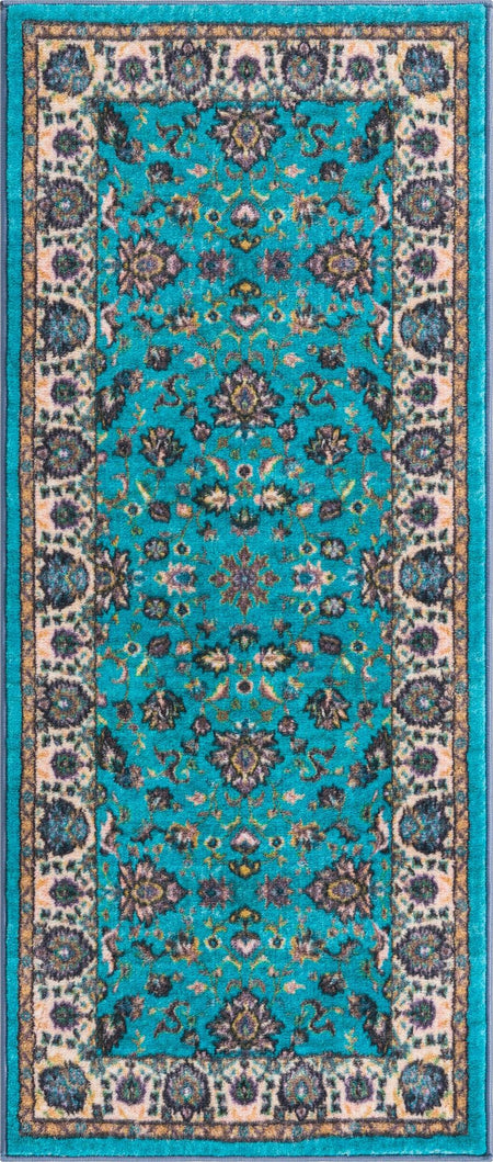 Casablanca Tapestry Collection Area Rug -  Marrakech (Arctic Aqua Blue)