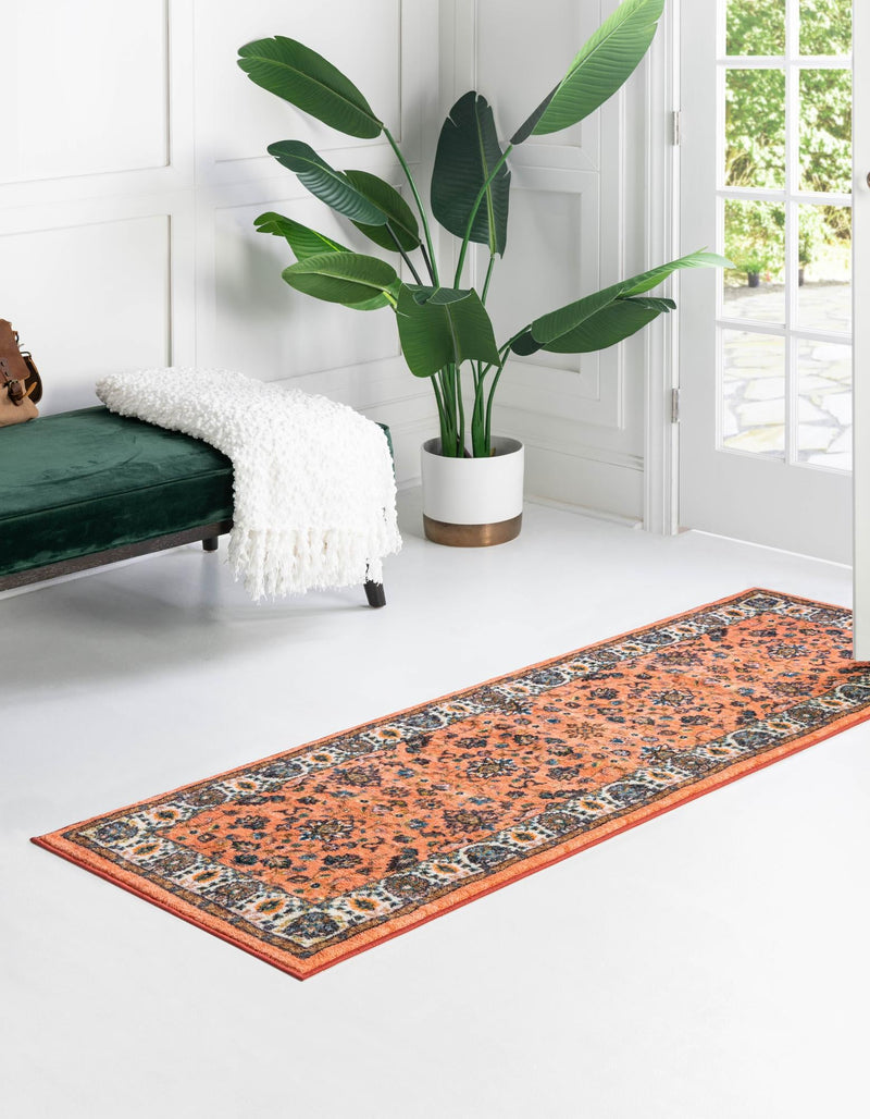 Casablanca Tapestry Collection Area Rug -  Marrakech (Salmon) Runner Salmon  lifestyle 21