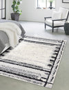 Marrakech Mosaic Collection Area Rug -  Sahara Rectangle Black and White  lifestyle 3